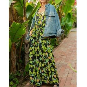 HALE BOB Los Angeles 
Davina Maxi Dress - Black/Citrus Floral Gently Worn